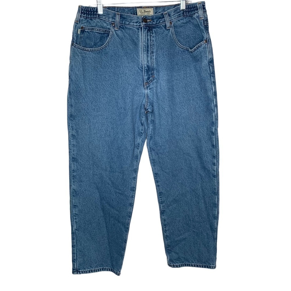 LL Bean Lined Comfort Waist Insulated Jeans Mens Size 37x29 Blue